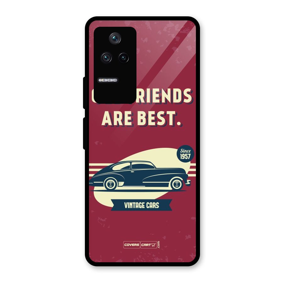 Old Friends Vintage Car Glass Back Case for Poco F4 5G