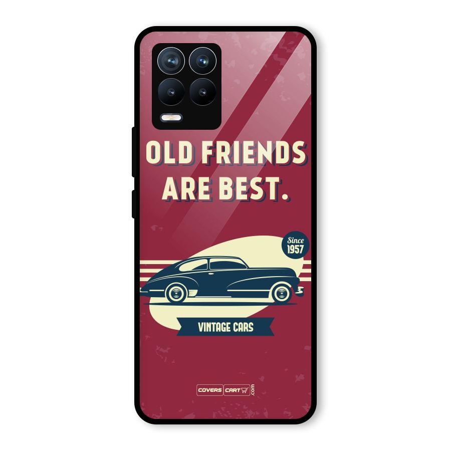 Old Friends Vintage Car Glass Back Case for Realme 8 Pro