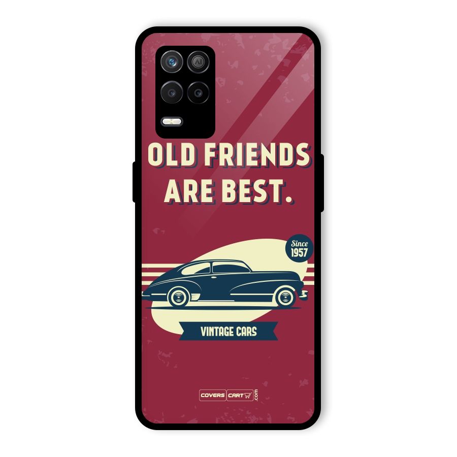Old Friends Vintage Car Glass Back Case for Realme 9 5G