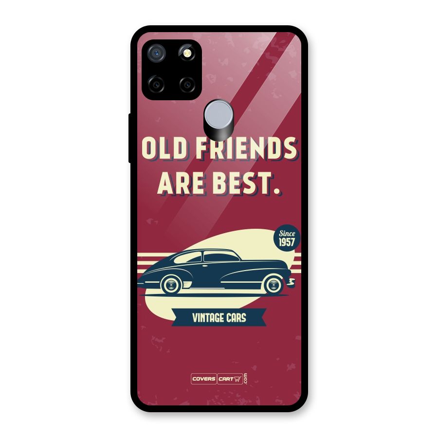 Old Friends Vintage Car Glass Back Case for Realme C12
