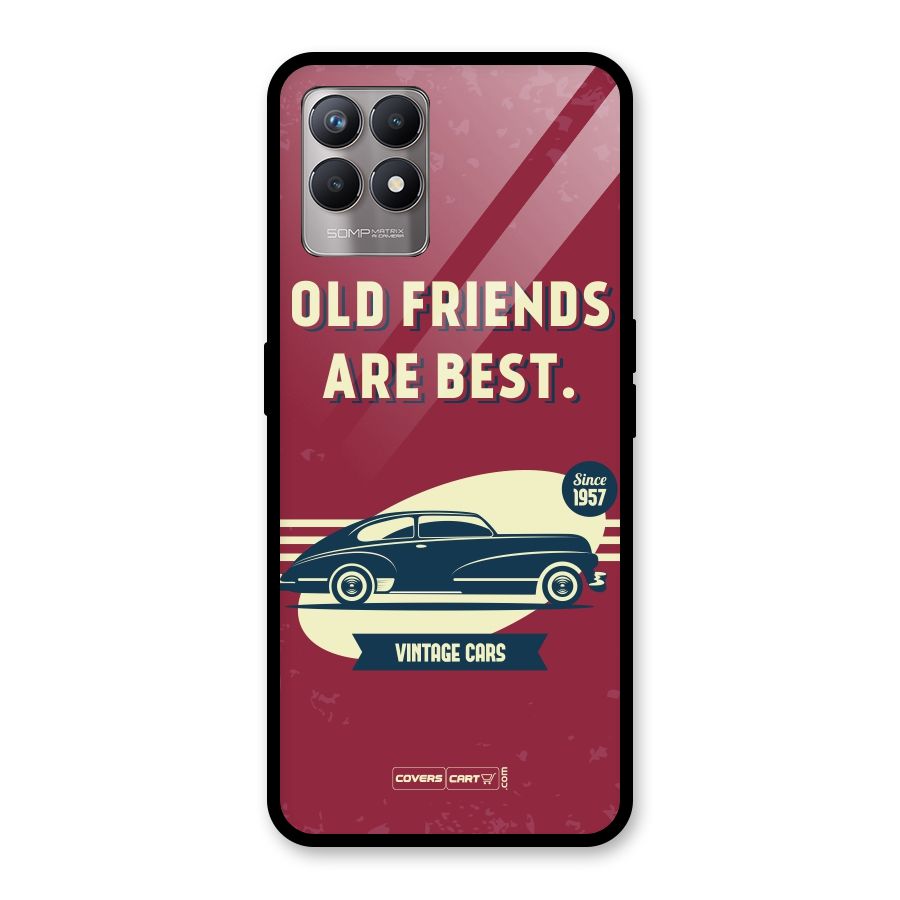 Old Friends Vintage Car Glass Back Case for Realme Narzo 50