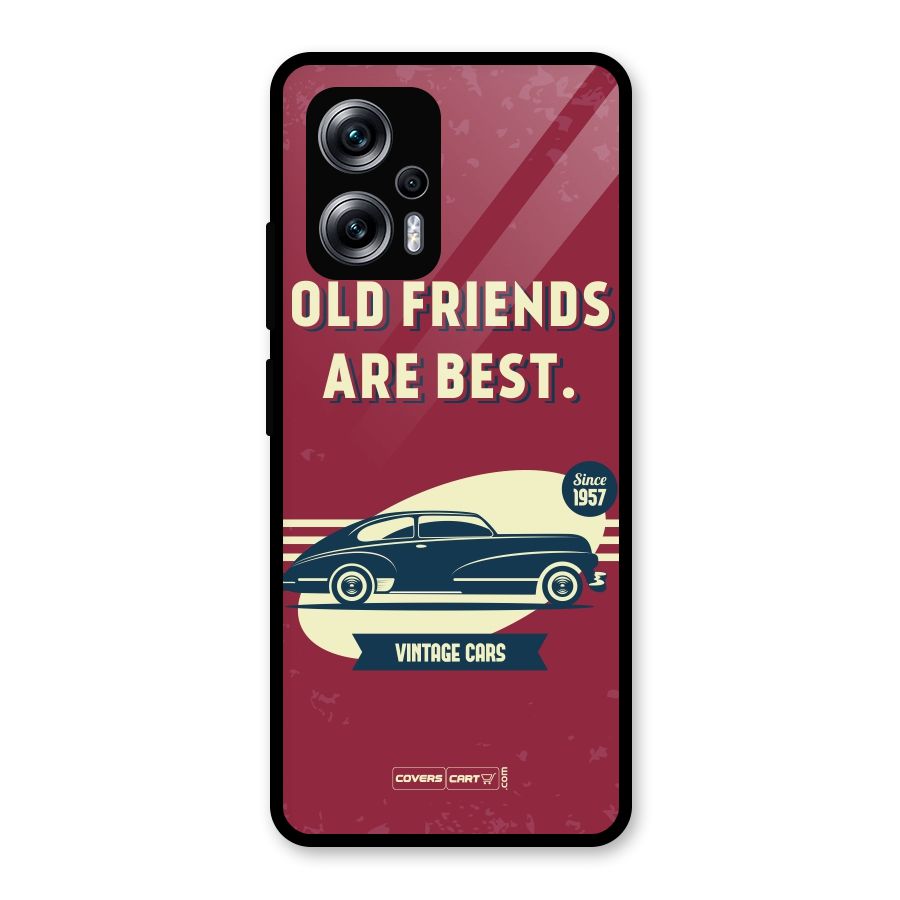 Old Friends Vintage Car Glass Back Case for Redmi K50i