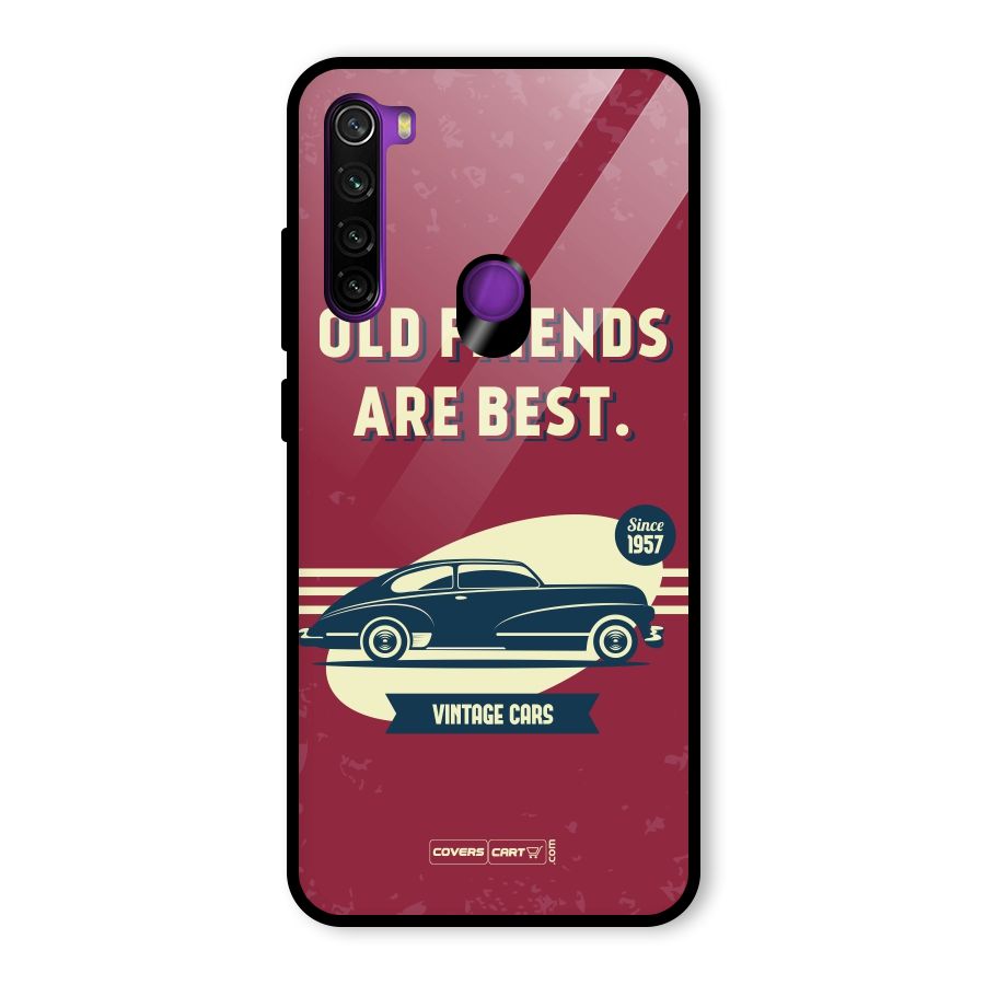 Old Friends Vintage Car Glass Back Case for Redmi Note 8