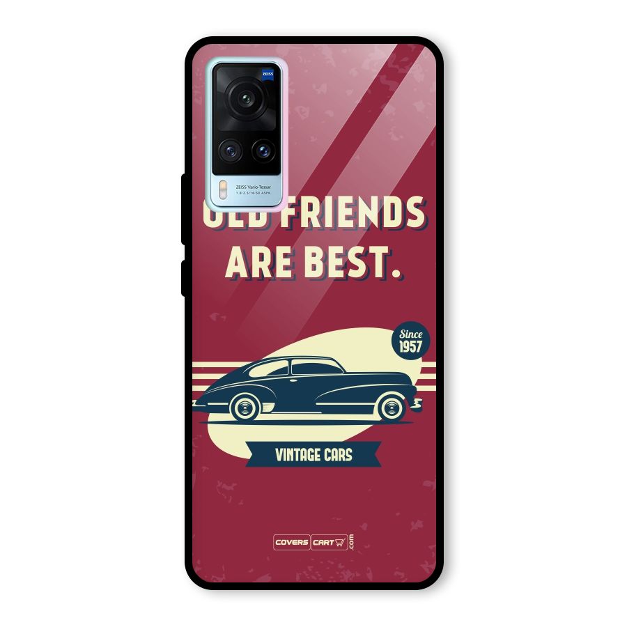 Old Friends Vintage Car Glass Back Case for Vivo X60
