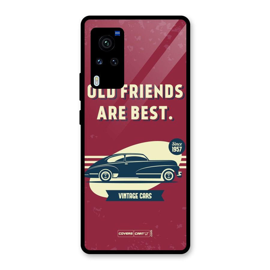 Old Friends Vintage Car Glass Back Case for Vivo X60 Pro