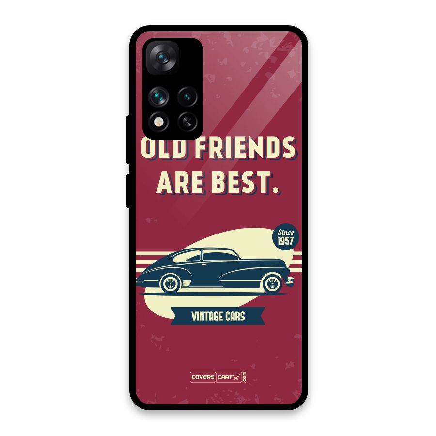 Old Friends Vintage Car Glass Back Case for Xiaomi 11i HyperCharge 5G
