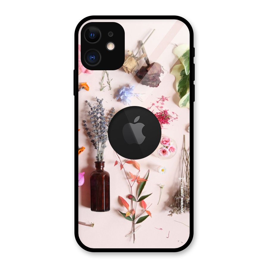Old Petals Glass Back Case for iPhone 11 Logo Cut