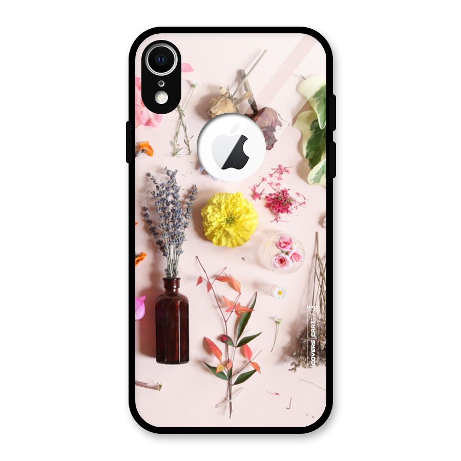 Old Petals Glass Back Case for iPhone XR Logo Cut