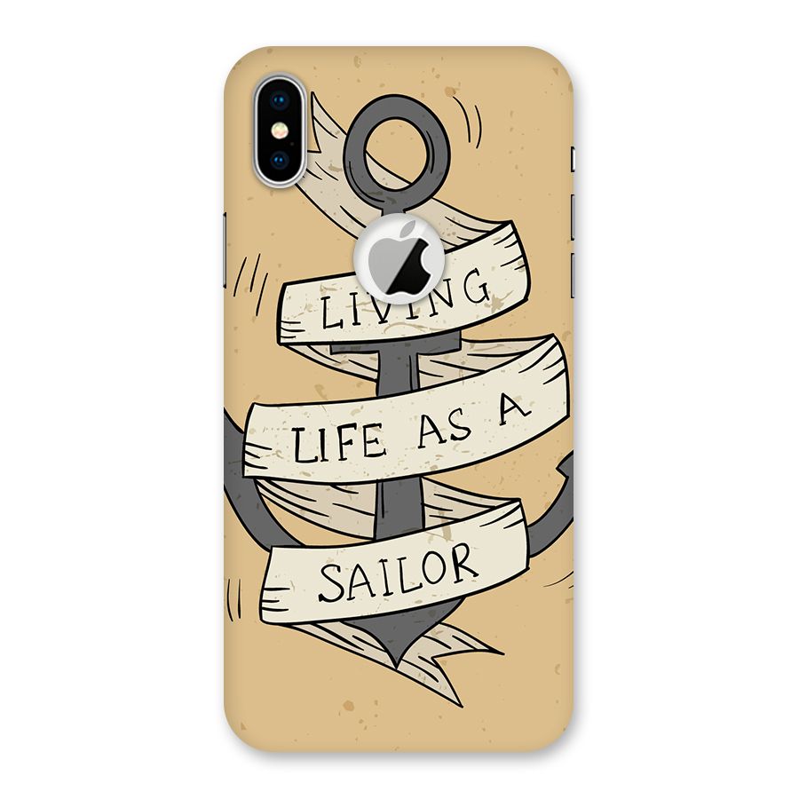 Old School Anchor Back Case for iPhone XS Logo Cut