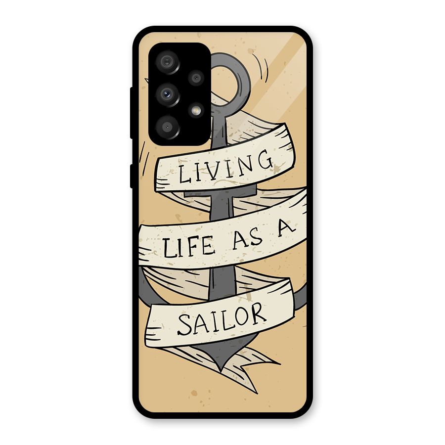 Old School Anchor Glass Back Case for Galaxy A32
