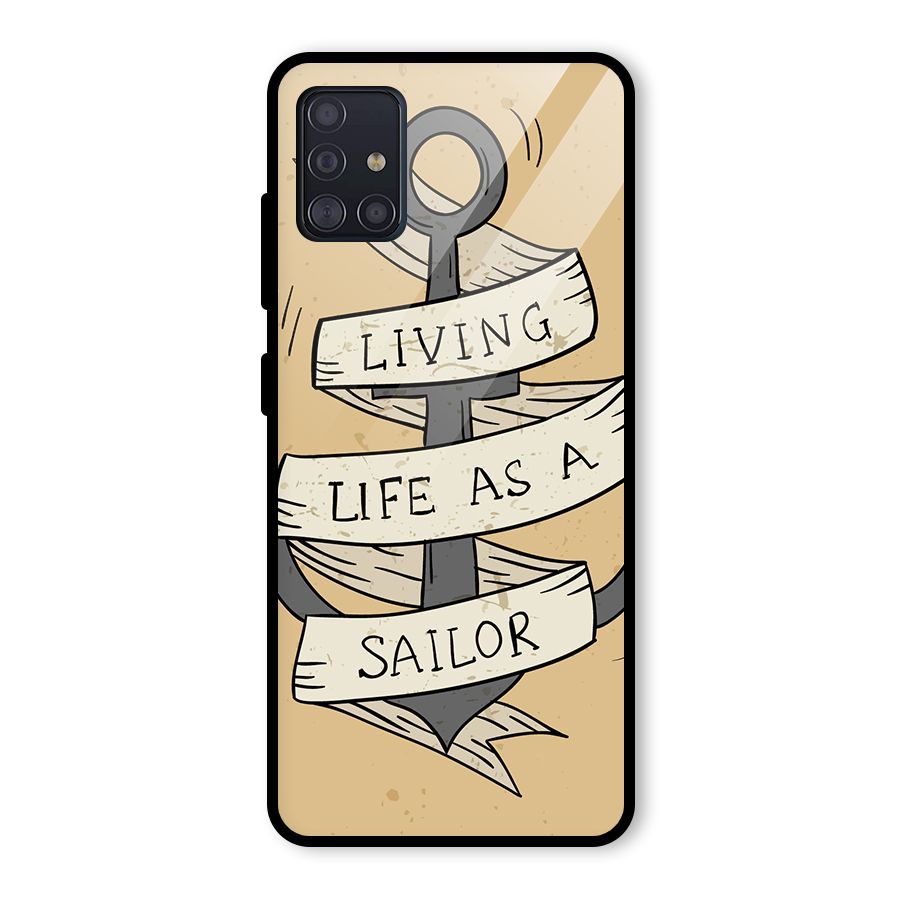 Old School Anchor Glass Back Case for Galaxy A51