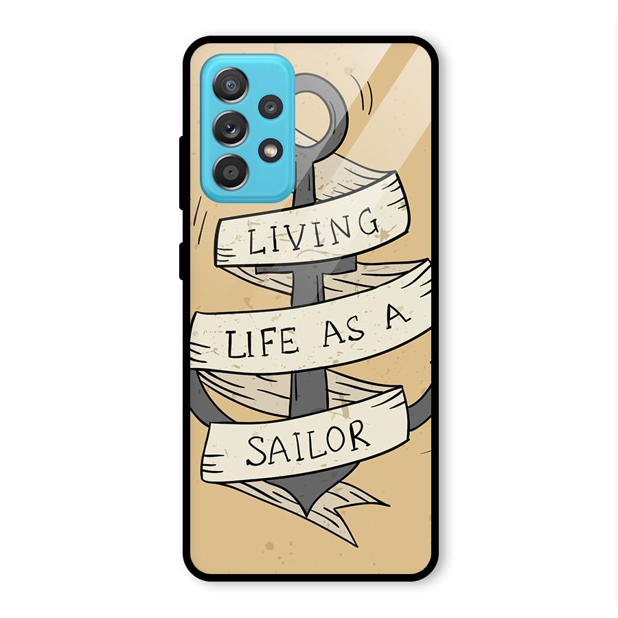 Old School Anchor Glass Back Case for Galaxy A52s 5G