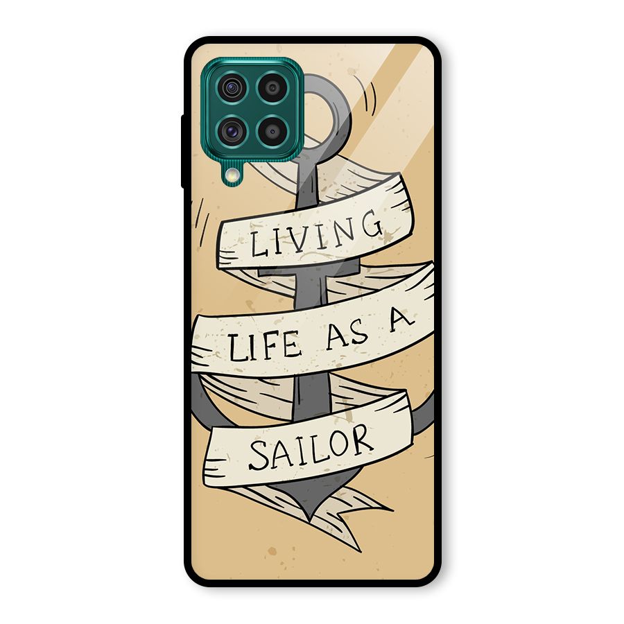 Old School Anchor Glass Back Case for Galaxy F62