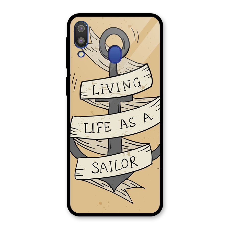Old School Anchor Glass Back Case for Galaxy M20