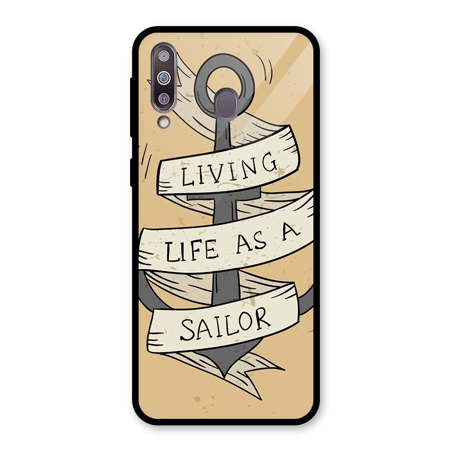 Old School Anchor Glass Back Case for Galaxy M30