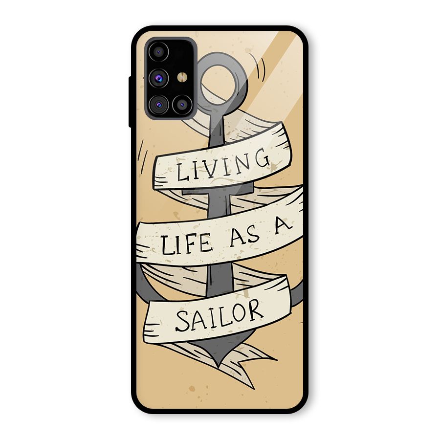 Old School Anchor Glass Back Case for Galaxy M31s
