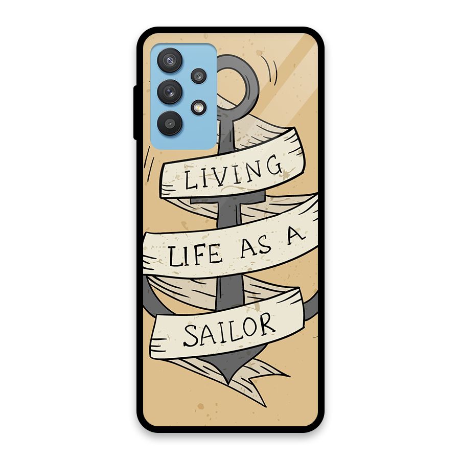Old School Anchor Glass Back Case for Galaxy M32 5G