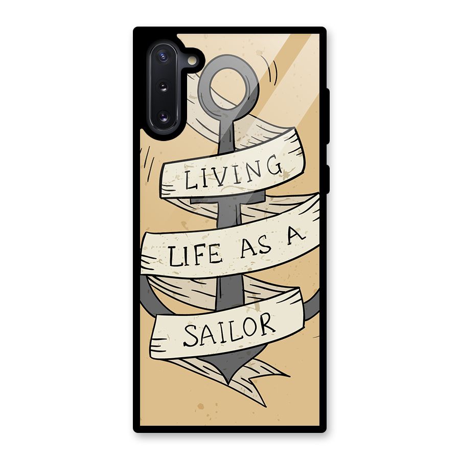 Old School Anchor Glass Back Case for Galaxy Note 10