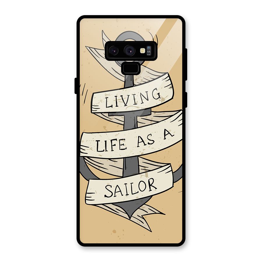 Old School Anchor Glass Back Case for Galaxy Note 9