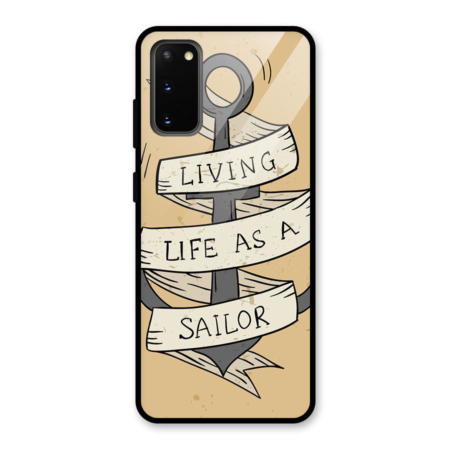 Old School Anchor Glass Back Case for Galaxy S20