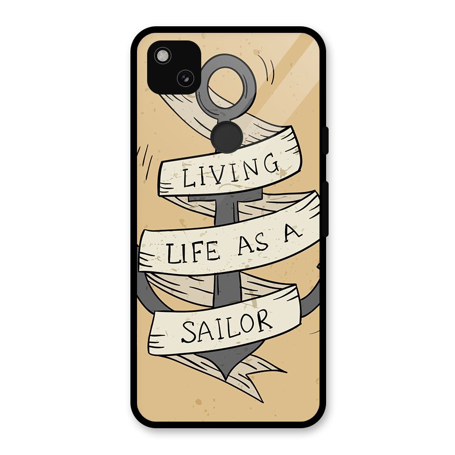 Old School Anchor Glass Back Case for Google Pixel 4a