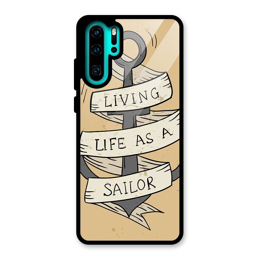 Old School Anchor Glass Back Case for Huawei P30 Pro