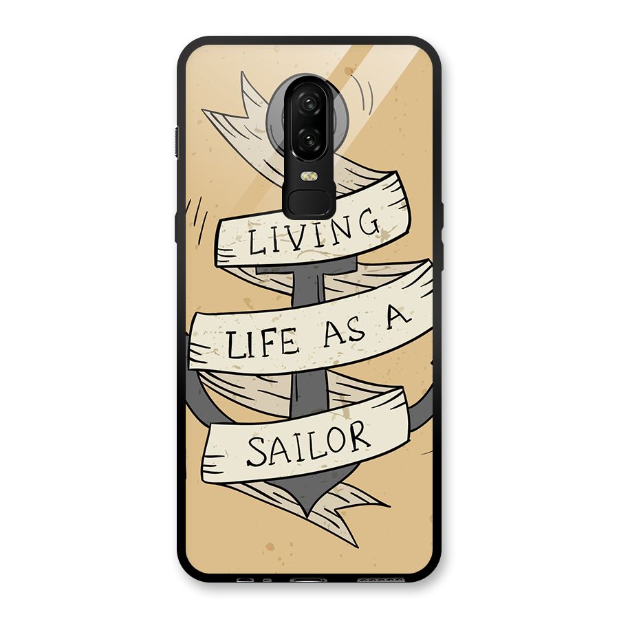 Old School Anchor Glass Back Case for OnePlus 6