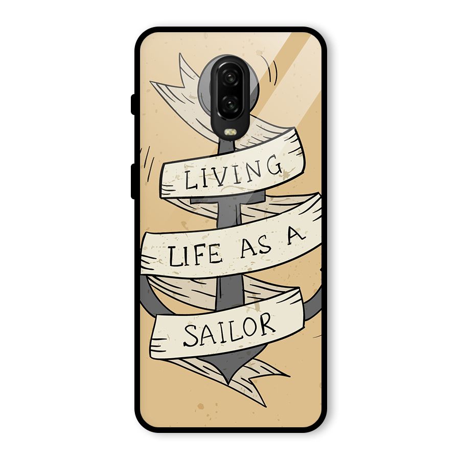 Old School Anchor Glass Back Case for OnePlus 6T