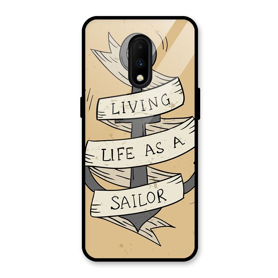 Old School Anchor Glass Back Case for OnePlus 7