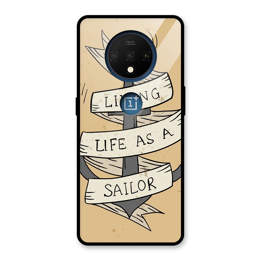 Old School Anchor Glass Back Case for OnePlus 7T