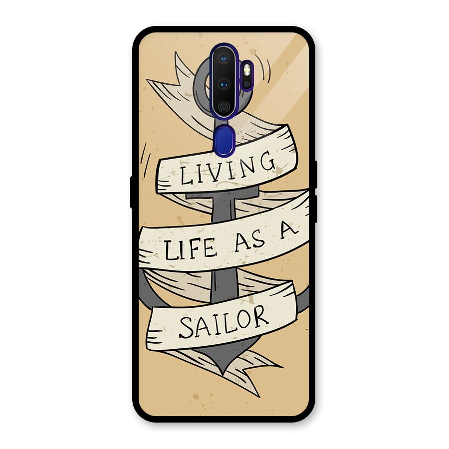Old School Anchor Glass Back Case for Oppo A9 (2020)