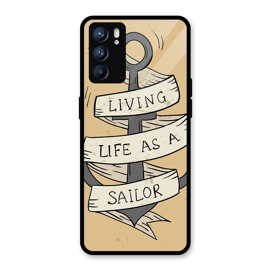 Old School Anchor Glass Back Case for Oppo Reno6 5G
