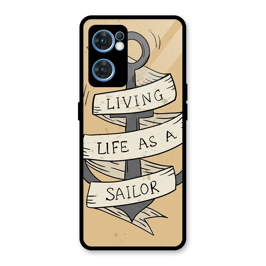 Old School Anchor Glass Back Case for Oppo Reno7 5G