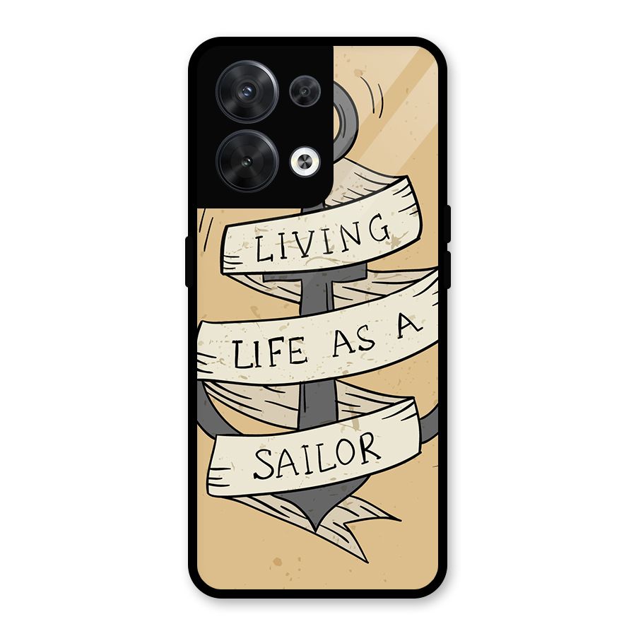 Old School Anchor Glass Back Case for Oppo Reno8 5G
