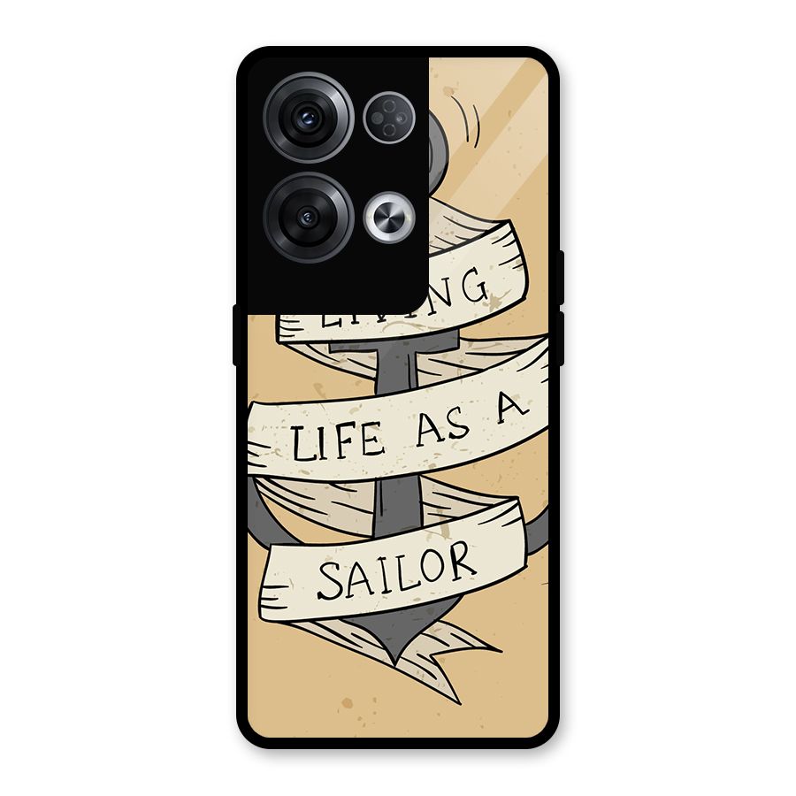 Old School Anchor Glass Back Case for Oppo Reno8 Pro 5G