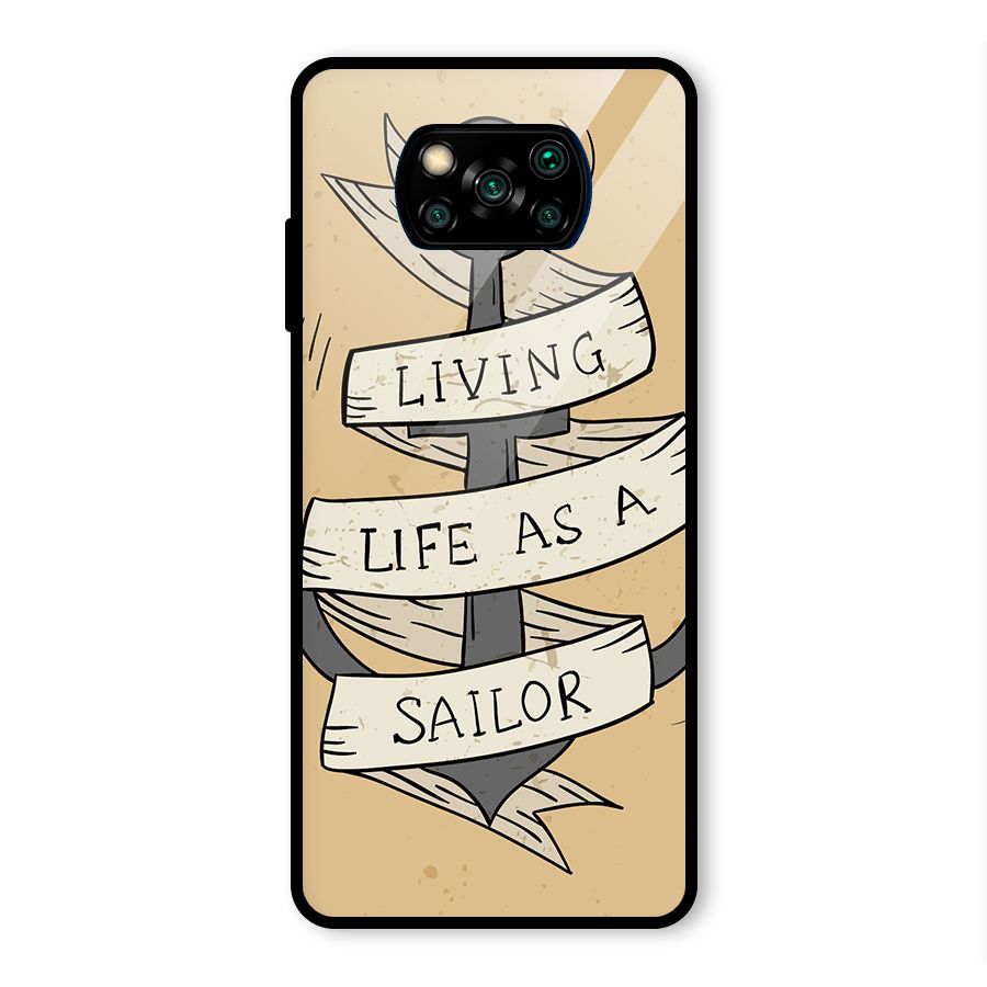Old School Anchor Glass Back Case for Poco X3 Pro