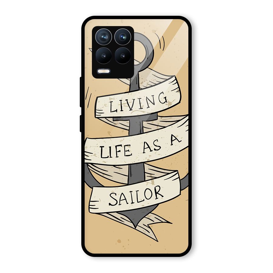Old School Anchor Glass Back Case for Realme 8 Pro