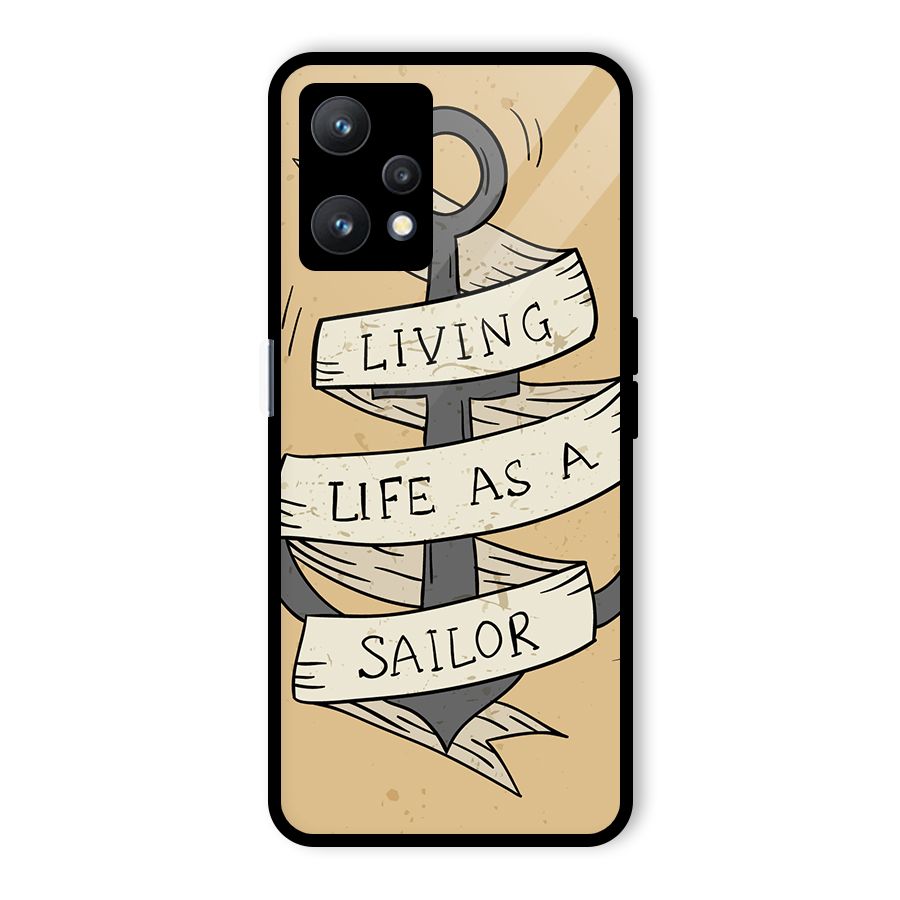 Old School Anchor Glass Back Case for Realme 9 Pro 5G