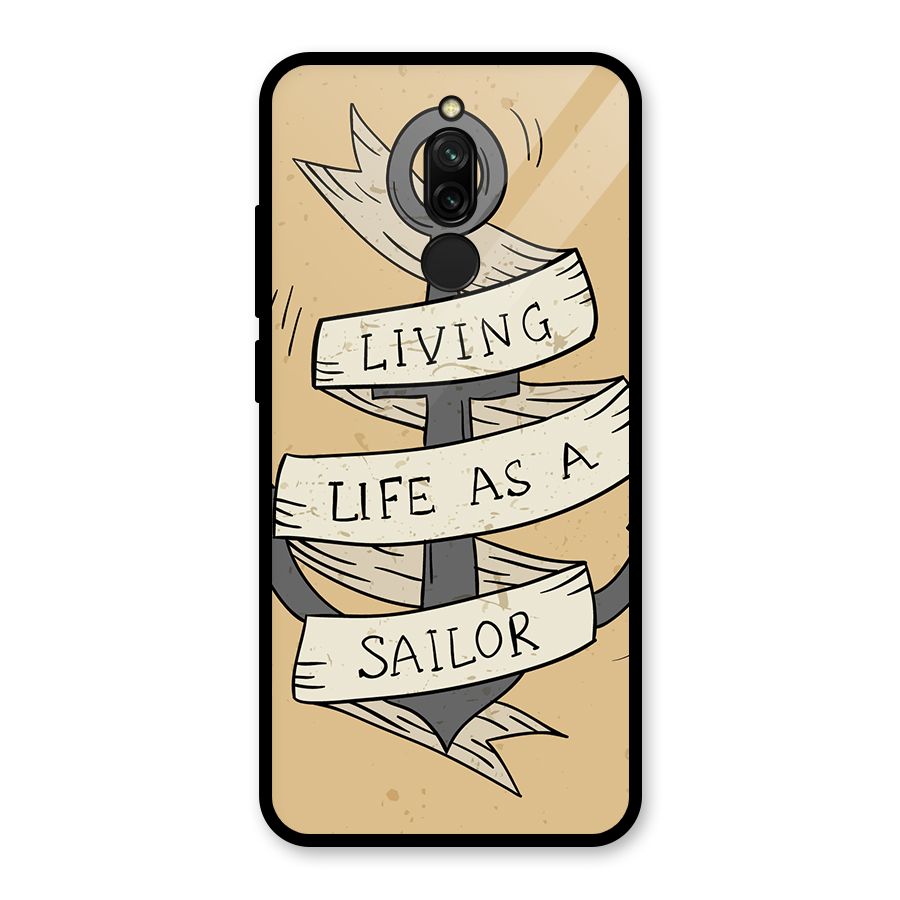Old School Anchor Glass Back Case for Redmi 8