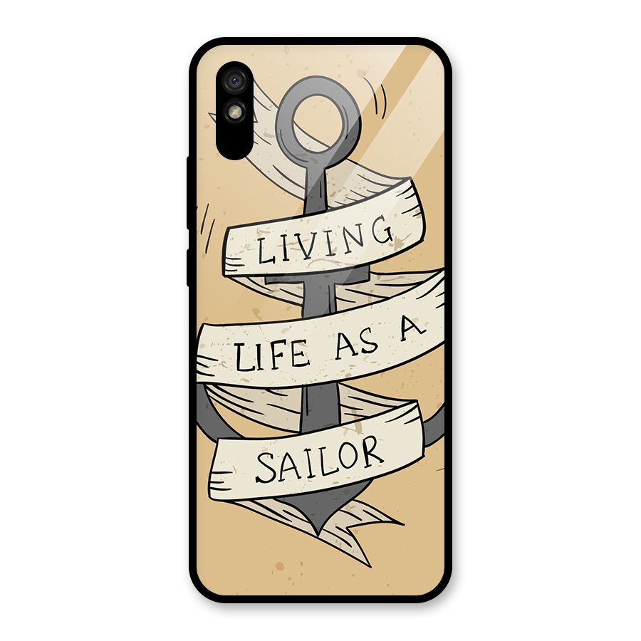 Old School Anchor Glass Back Case for Redmi 9A