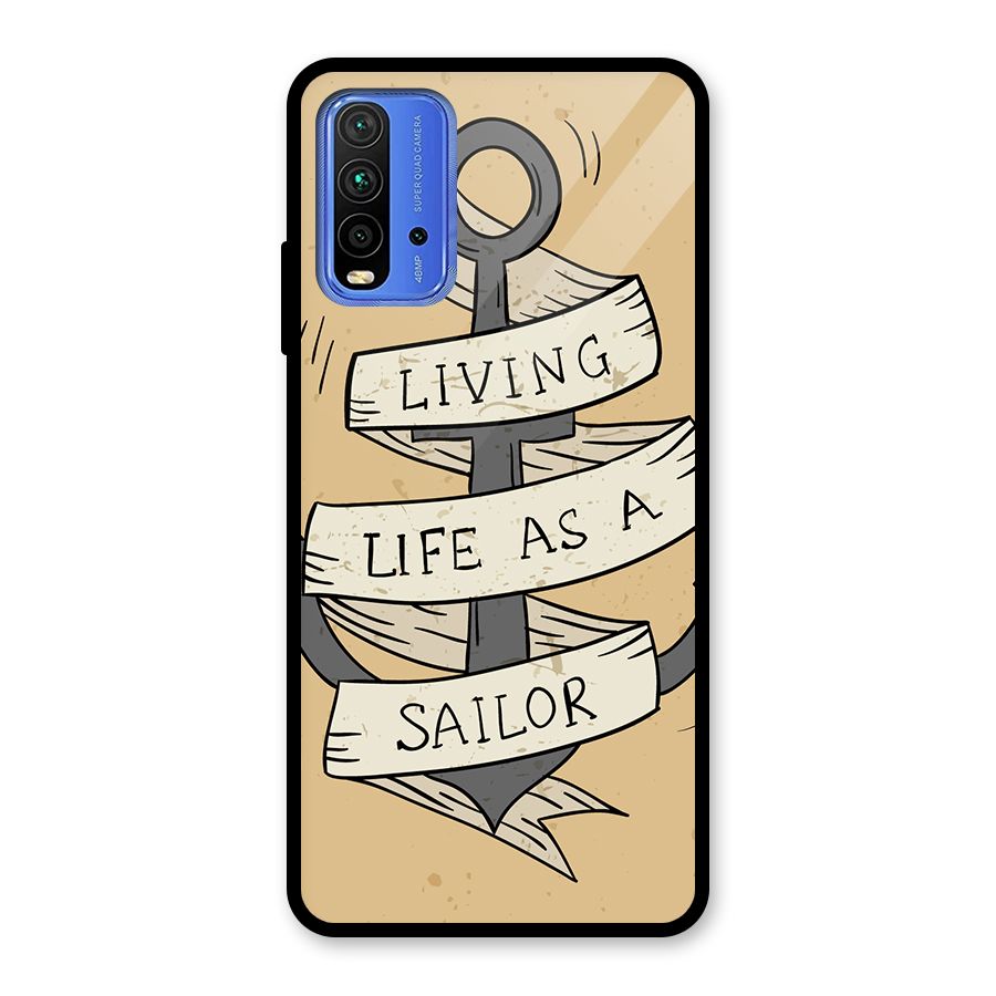 Old School Anchor Glass Back Case for Redmi 9 Power
