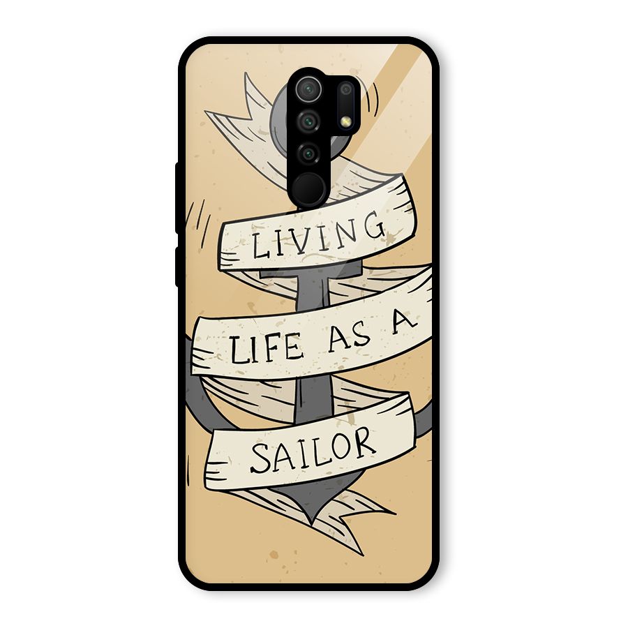 Old School Anchor Glass Back Case for Redmi 9 Prime