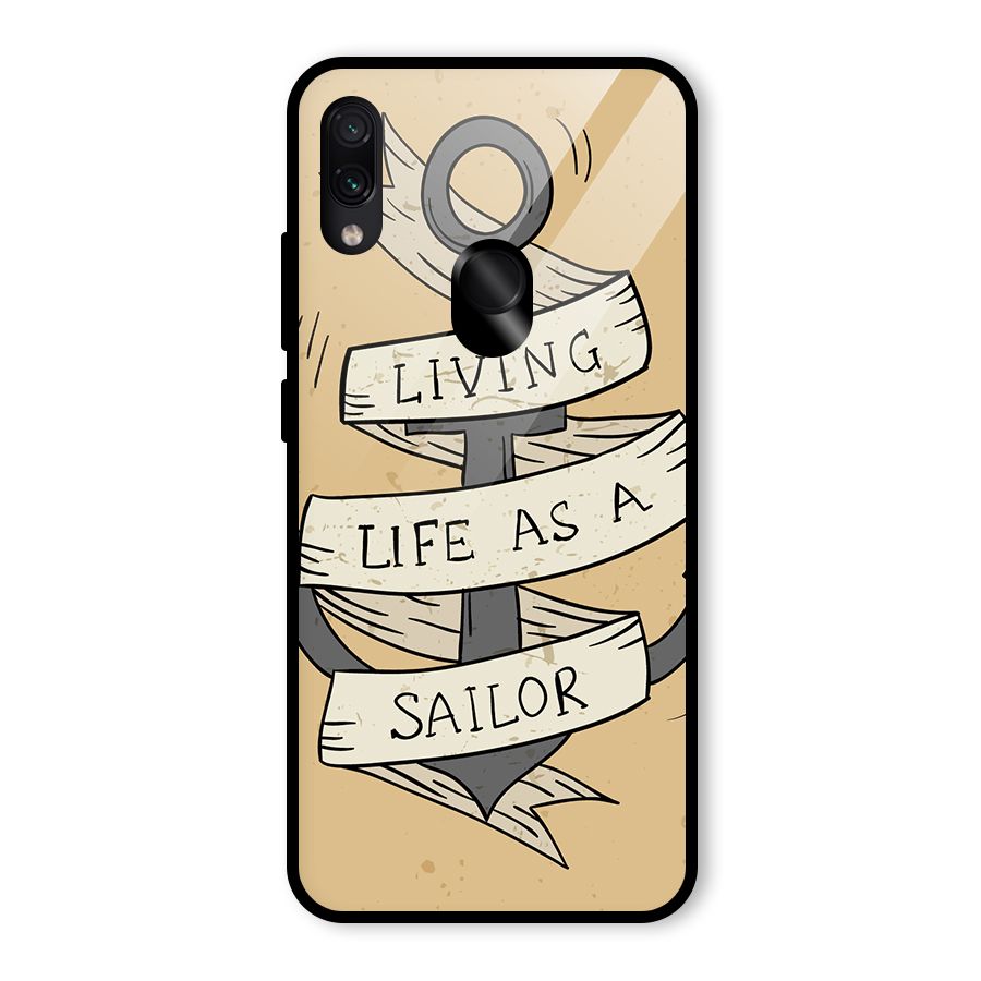 Old School Anchor Glass Back Case for Redmi Note 7