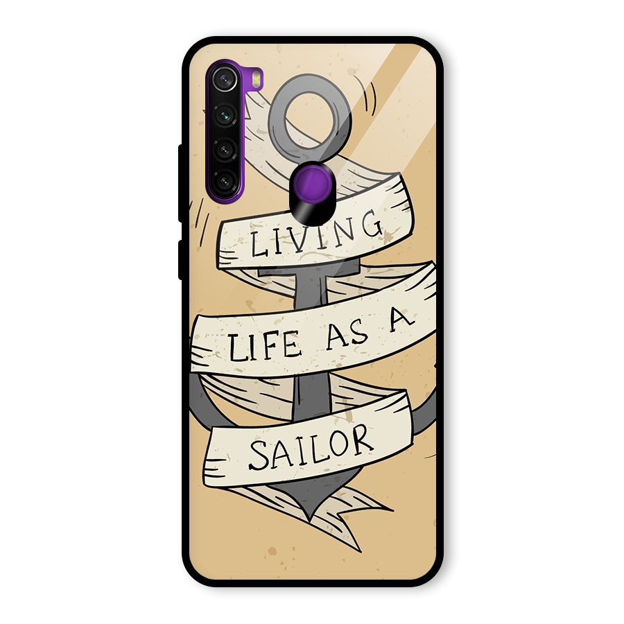 Old School Anchor Glass Back Case for Redmi Note 8