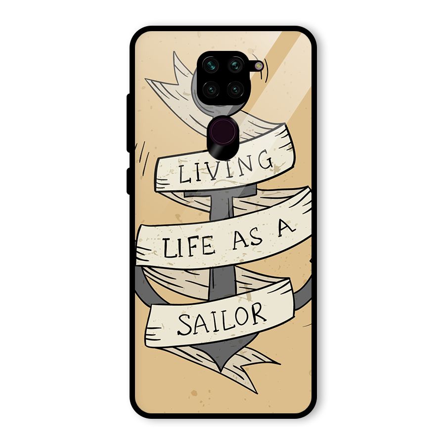 Old School Anchor Glass Back Case for Redmi Note 9