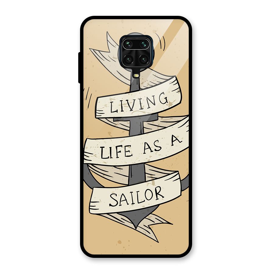 Old School Anchor Glass Back Case for Redmi Note 9 Pro