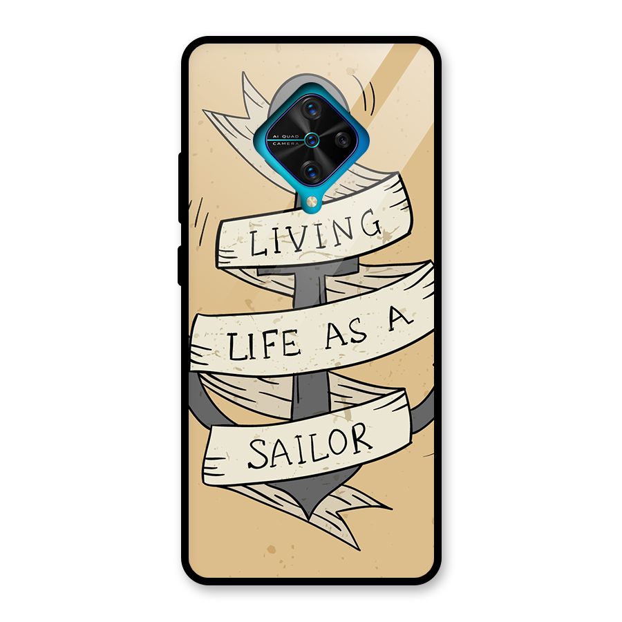 Old School Anchor Glass Back Case for Vivo S1 Pro