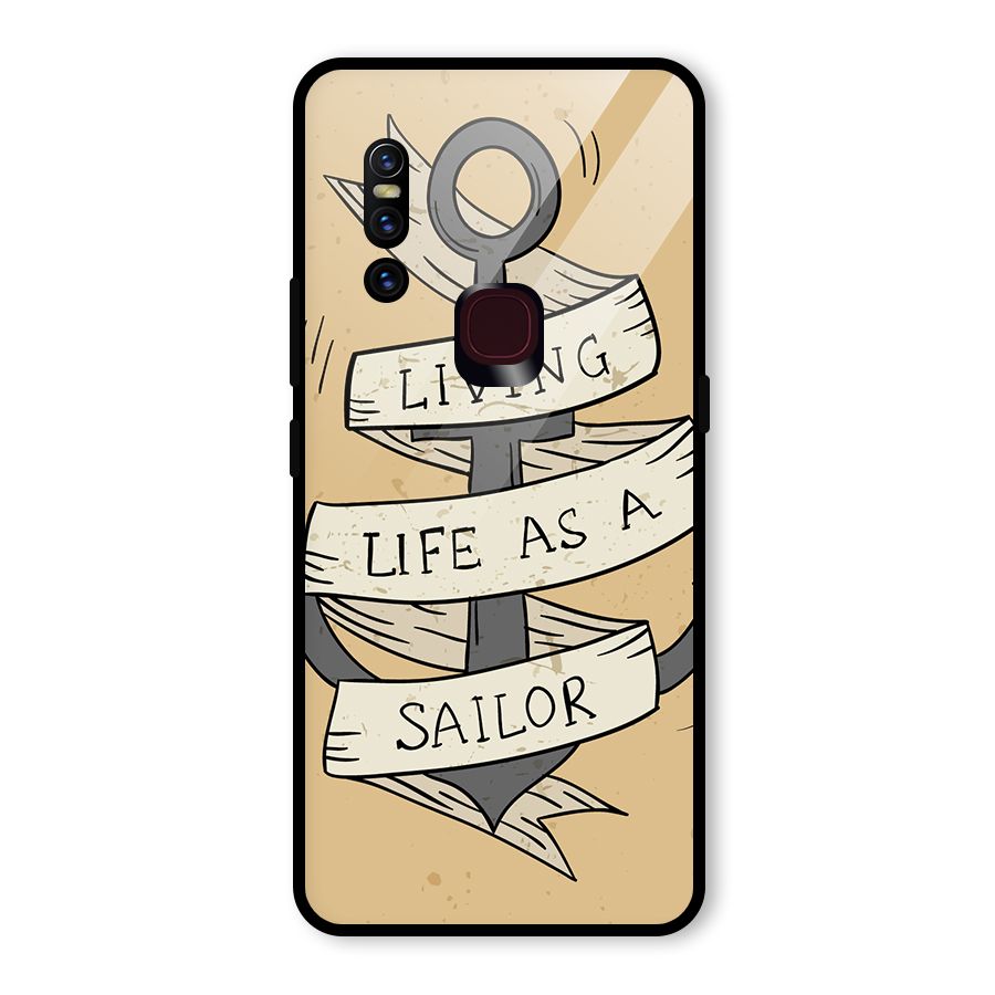 Old School Anchor Glass Back Case for Vivo V15
