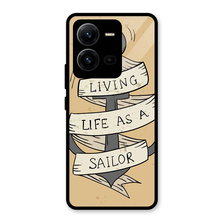 Old School Anchor Glass Back Case for Vivo V25