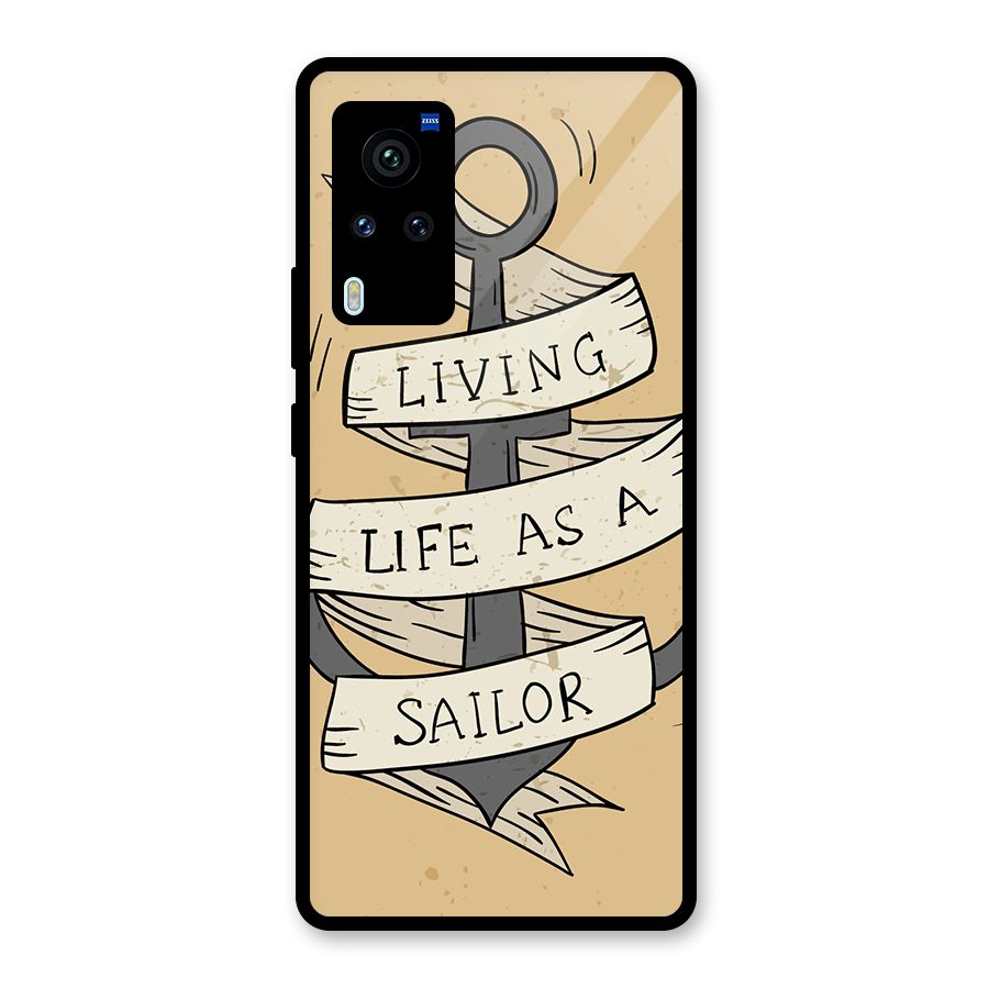 Old School Anchor Glass Back Case for Vivo X60 Pro
